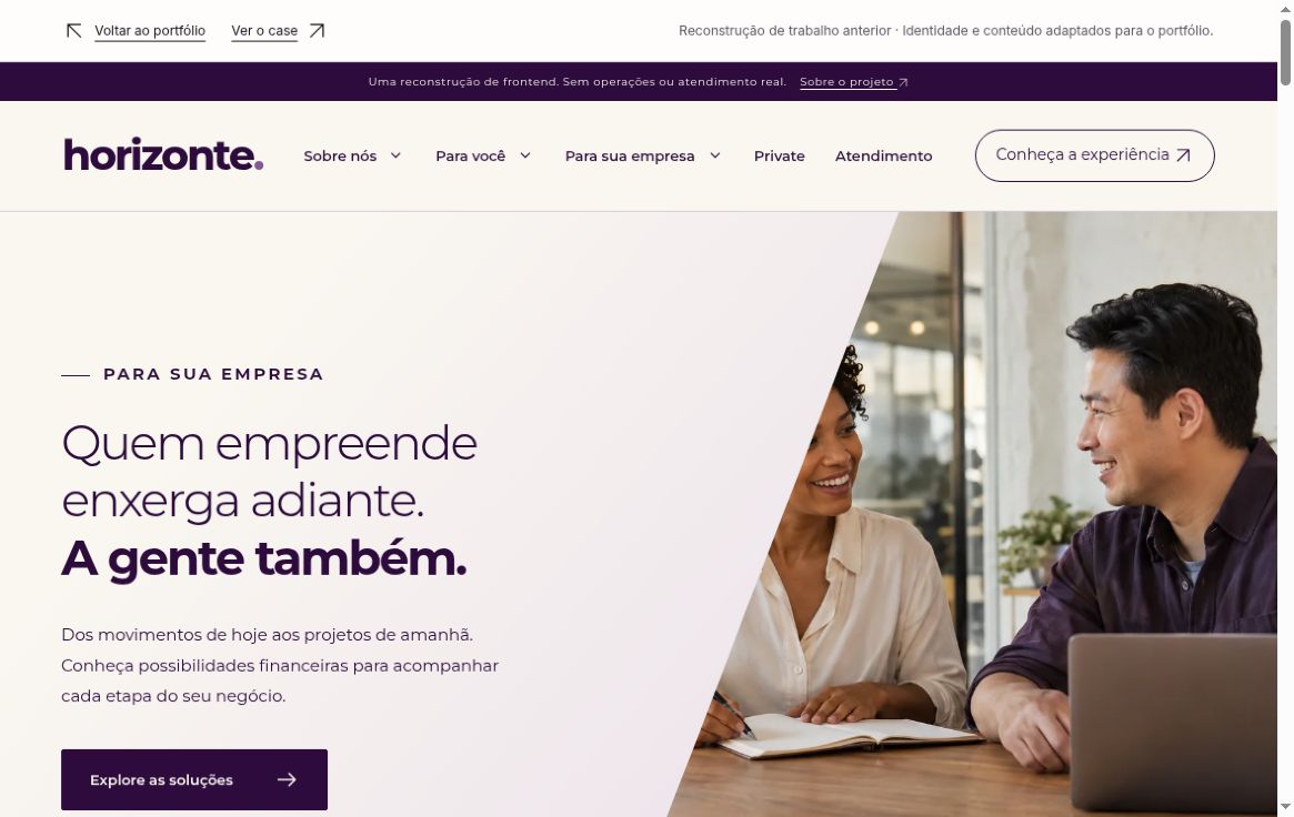 Business journey with two people collaborating beside the ivory headline area
